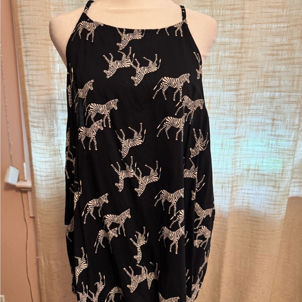 Stylish Black Zebra Print tank
